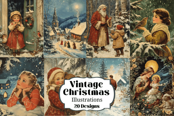 Beautiful Vintag Christmas Illustrations