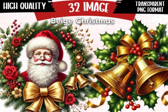 Beige Christmas Clipart Review for Digital Sellers