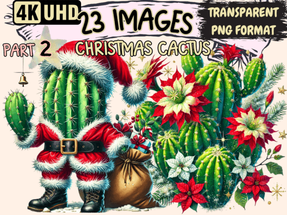 Christmas Cactus P2 Clipart: A Publisher’s Review for Modern Illustrations