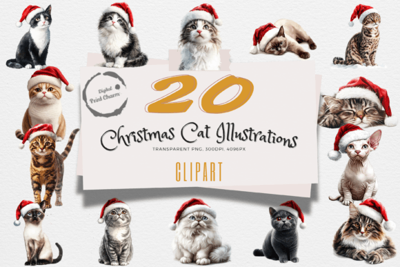Christmas Cats Adorable Holiday PNGs