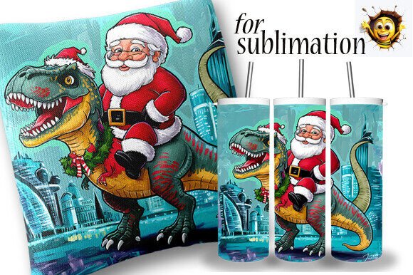 Christmas Dinosaur Sublimation for Kids: Illustrations