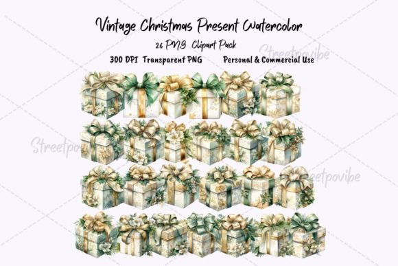 Christmas Gift Box Watercolor Clipart PN: A Designer’s Review for Modern Illustrations