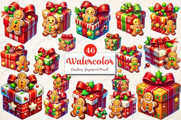 Christmas Gingerbread Present Clipart Review
