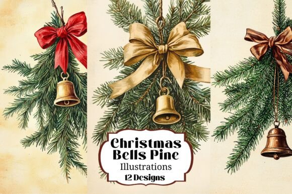 Christmas Greenery Bell Illustrations Review