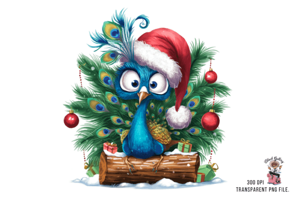 Christmas Peacock Clipart PNG Review for Illustrations