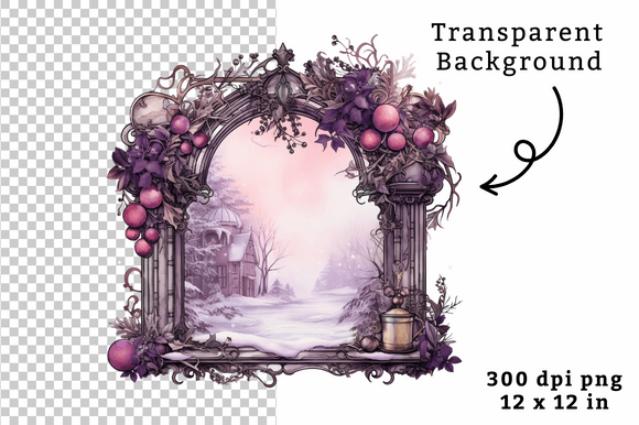 Christmas Watercolor Mirror Clipart PNG Review for Illustrations