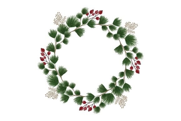 Christmas Wreath Illustration for Brand Identity and Packaging Design