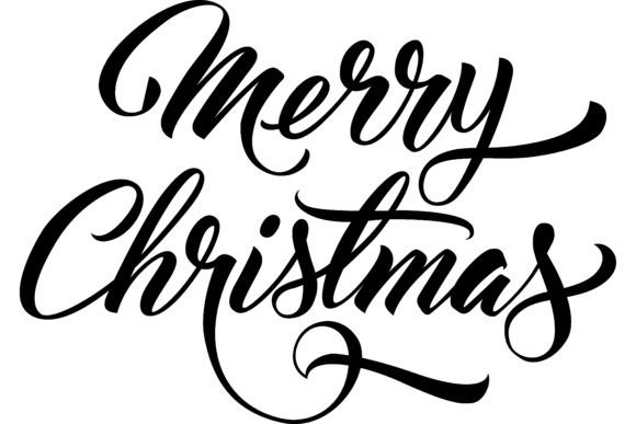 Merry Christmas Handwritten Text. Creati Review for Illustrations