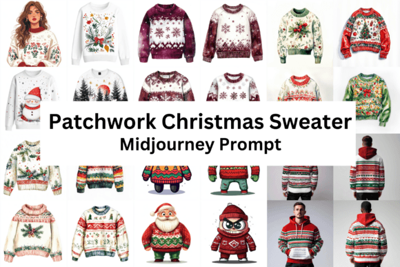 Patchwork Christmas Sweater Sublimation Illustrations Review