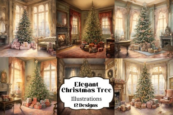Review: 12 Elegant Christmas Tree Illustrations
