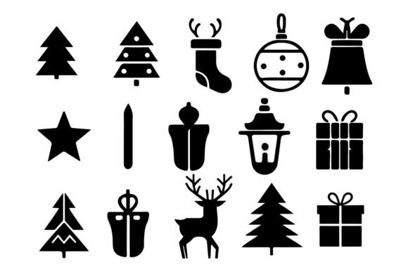 Reviewing Set of Christmas Element Icon for Embroidery