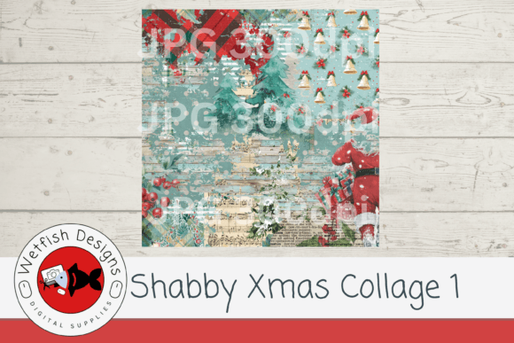 Shabby Christmas Collage 1 Review for Illustrations