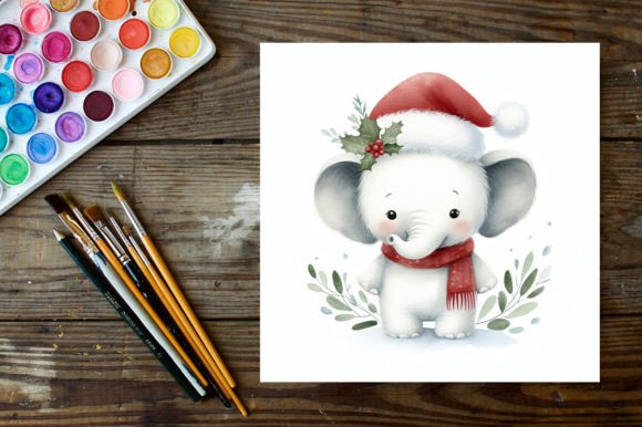 Watercolor Christmas Baby Elephant Review